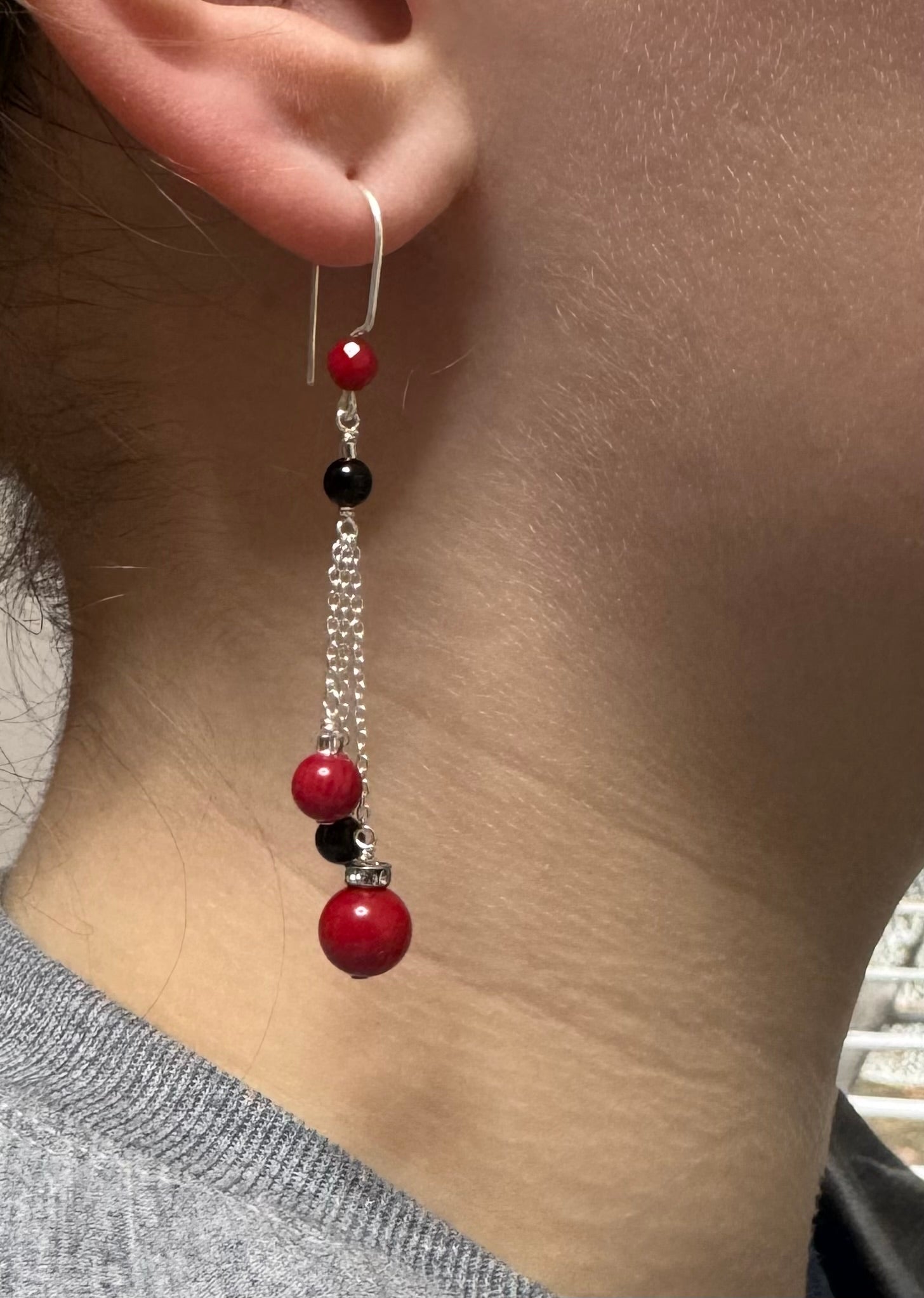 Ornament Cascade Earrings - Ember Veil