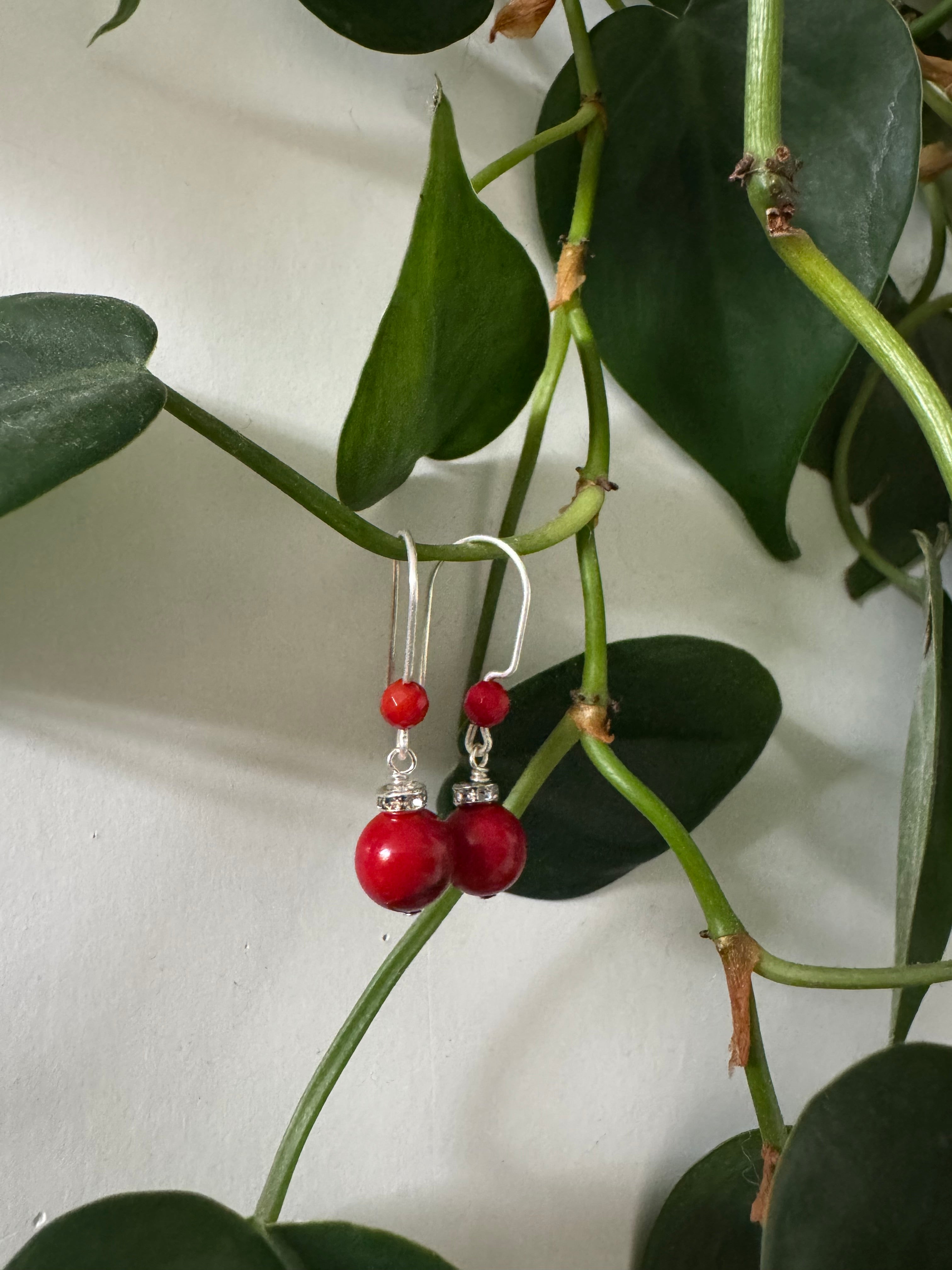 Solstice Drop Earrings - Crimson Light
