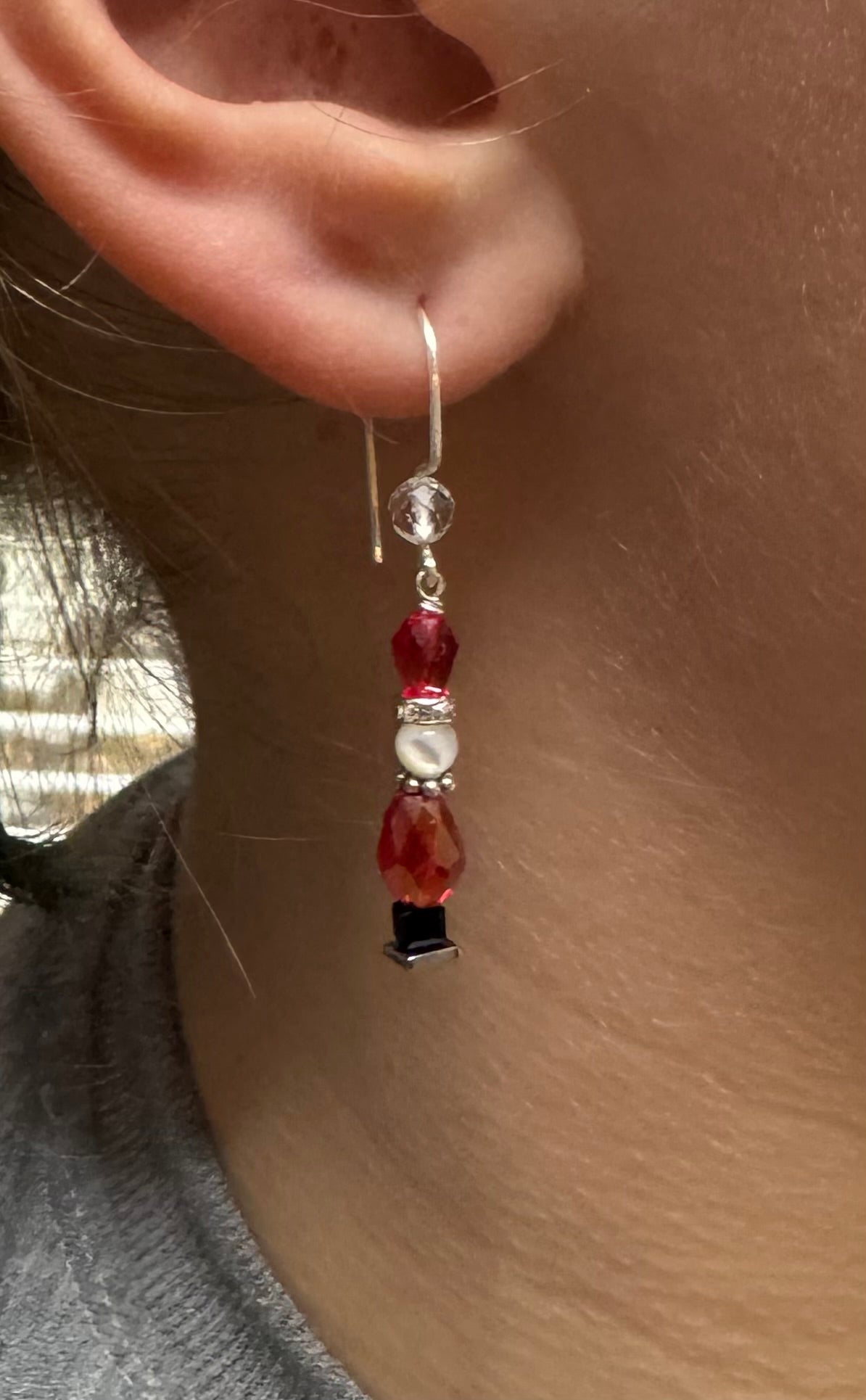 Twilight Sentinel Earrings - Crimson Guardian