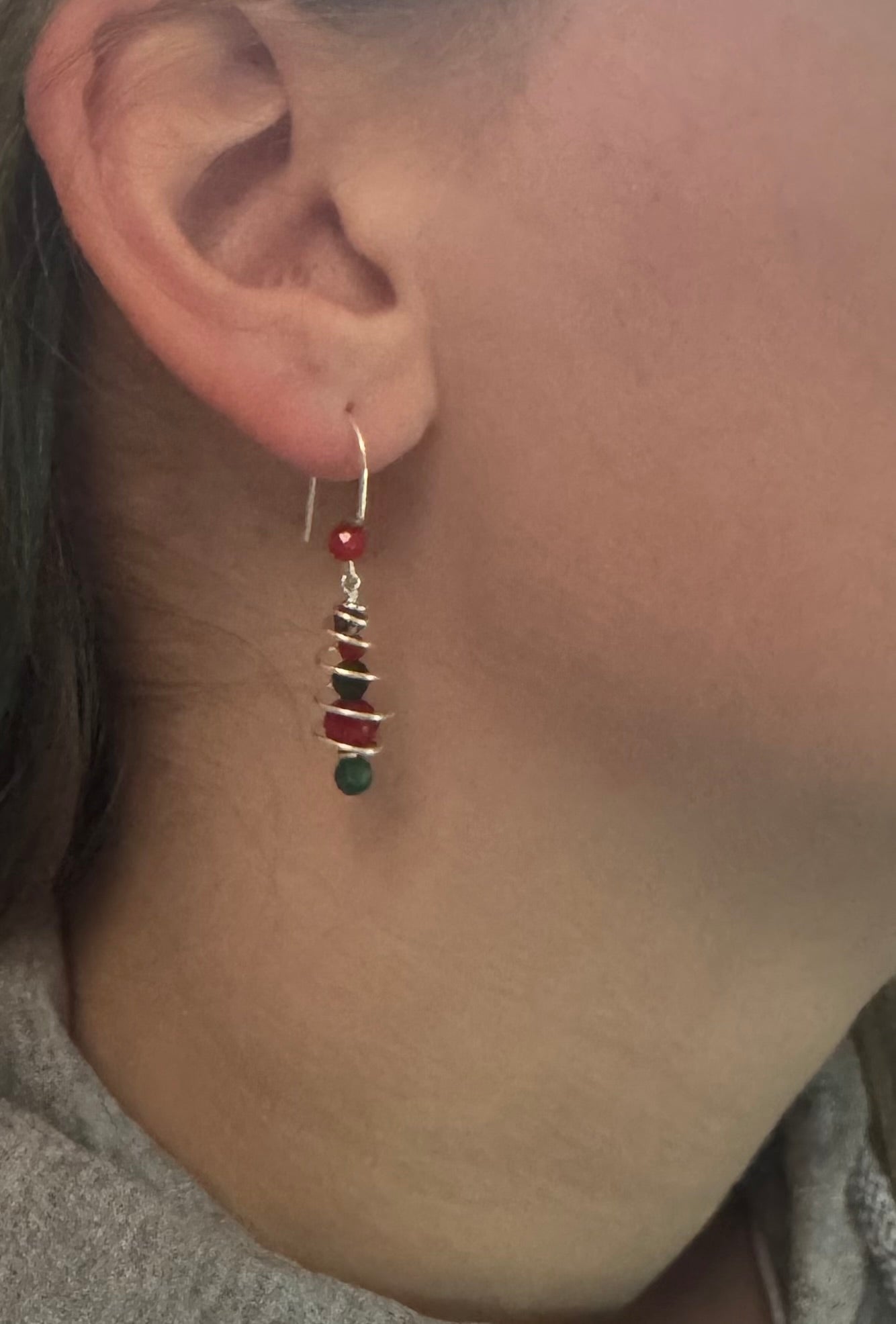 Verdant Spiral Earrings - Evergreen Ember